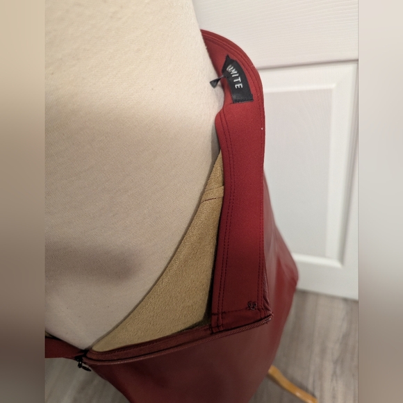 Dynamite Deep Red Leather Mini Skirt - Picture 8 of 9